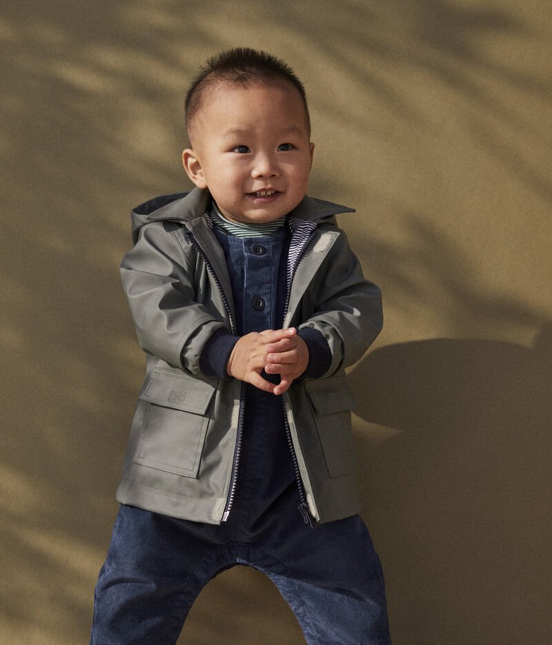 Manteau Imperméable Fille Petit Bateau – Coupe Droite, Doublure Coton – Maille Déperlante – Fermeture Zip Sous Patte