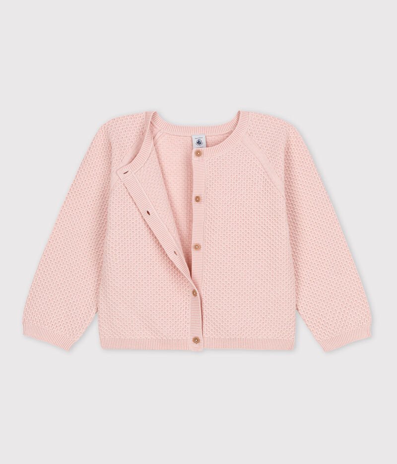 Cardigan Fille Manches Longues Col V Fin - LOTMART, Maille Fine, Couleur Turquoise, Taille 13-14 Ans