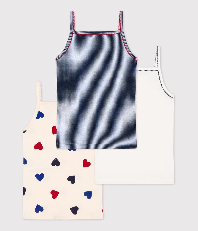 Petit Bateau - Lot De 2 Chemises à Bretelles En Côte Pour Fille - Coton Bio, Finition Picots Et Petit Nœud