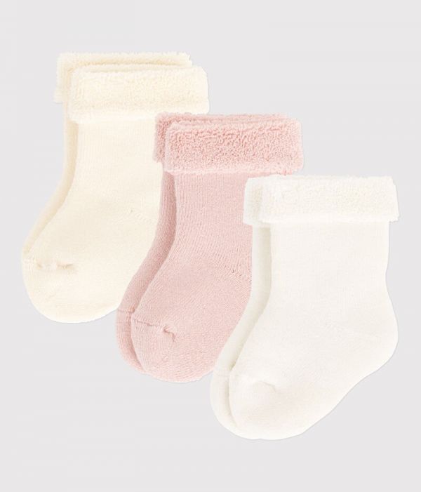 Lot de 3 paires de chaussettes bébé en coton bio gris