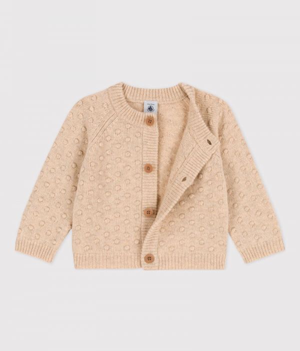 Cardigan bébé en tricot en laine et coton