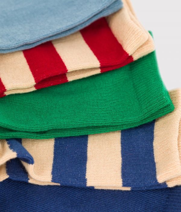 Lot De 5 Paires Chaussettes Enfant Petit Bateau - Coton Unie - Taille Unique Ou Selon Référence