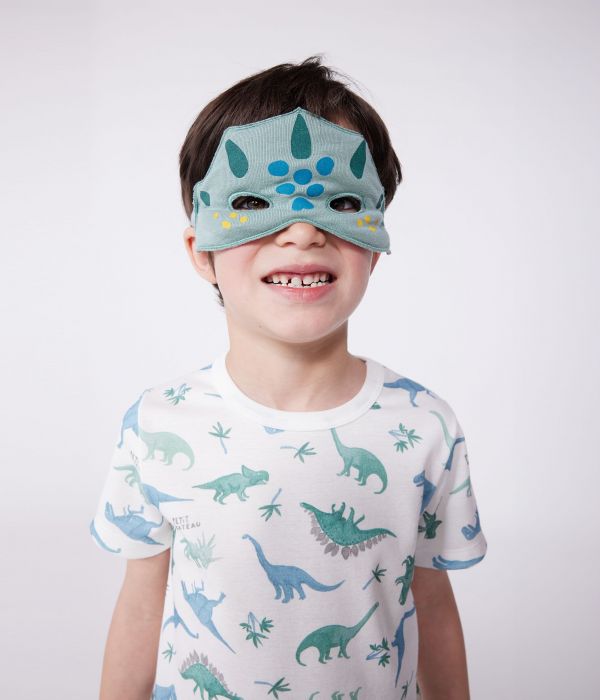 Petit Bateau Pyjacourt Et Masque Garçon - Pyjama Short Déguisement Dinosaures En Coton Doux