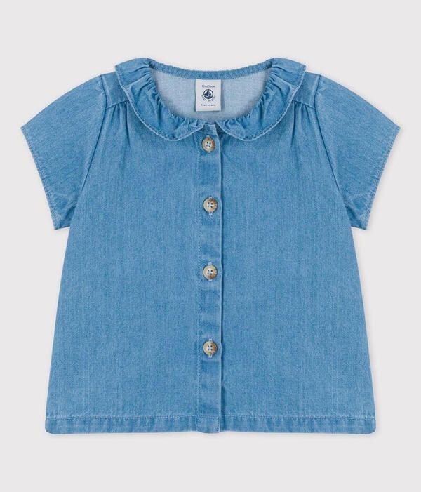 Blouse en denim léger bio bébé