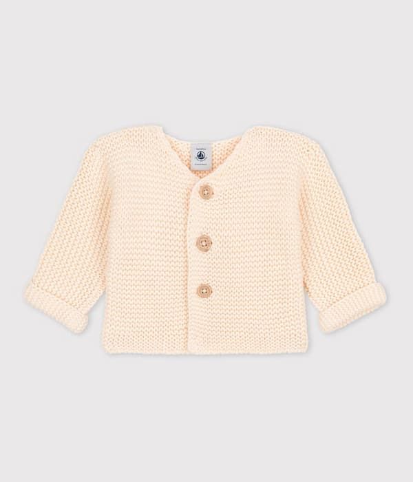 Soldes Petit Bateau | Cardigan bébé tricot point mousse en coton 