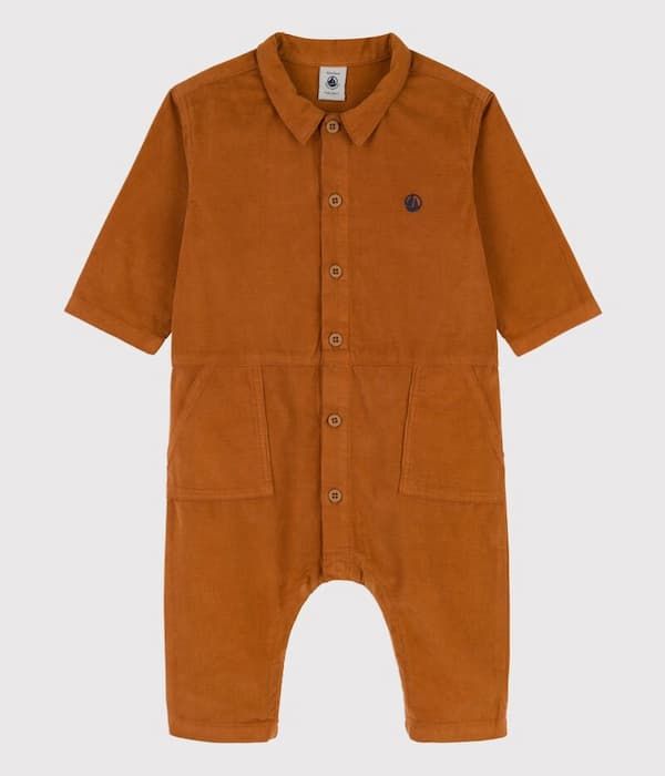 sOLDES PETIT BATEAU | COMBINAISON BÉBÉ LONGUE EN VELOURS FIN
