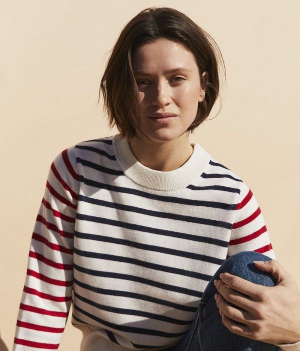 Pull mariniere en laine et coton pour Femme Petit Bateau TN