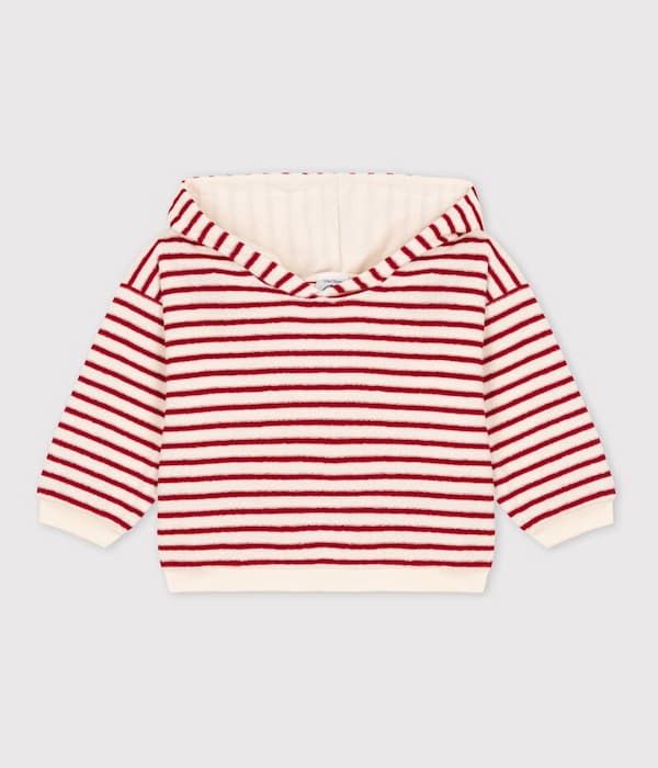 Soldes Petit Bateau | Sweatshirt à capuche bébé en bouclette éponge 