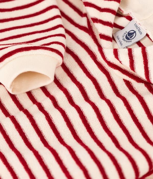 Sweatshirt à capuche bébé en bouclette éponge