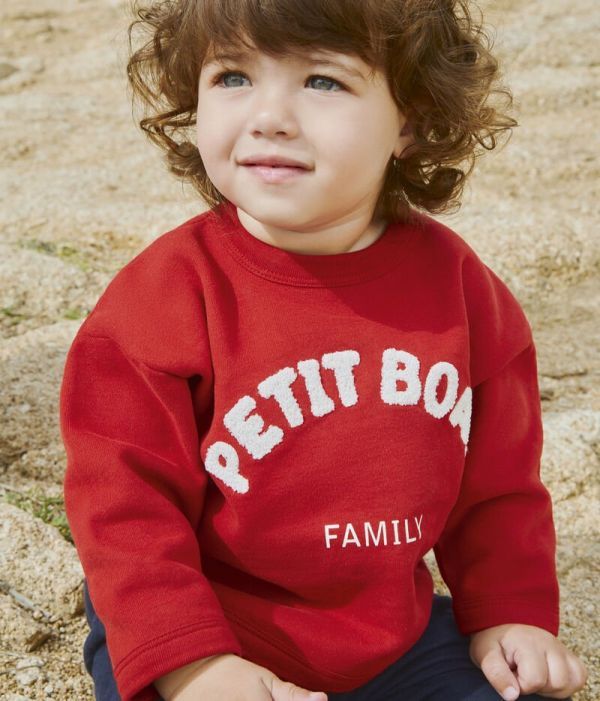 Soldes | Sweatshirt bébé rouge en coton - Petit Bateau TN