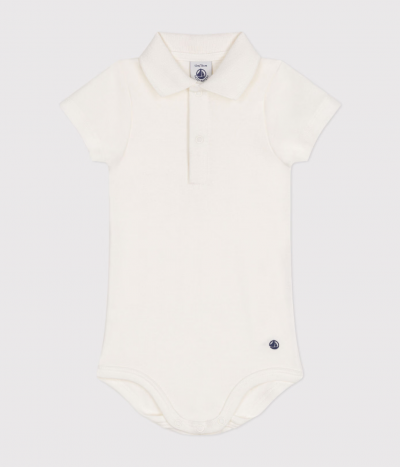 Body manches courtes bébé col polo en coton