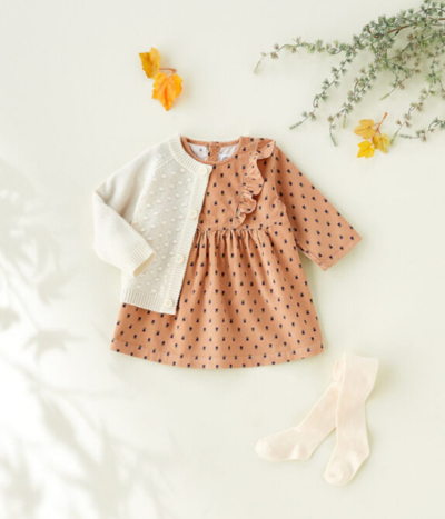 LOOK BÉBÉ FILLE ROBE VELOURS