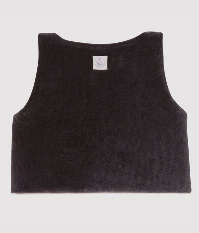 Gilet sans manches en velours bébé fille