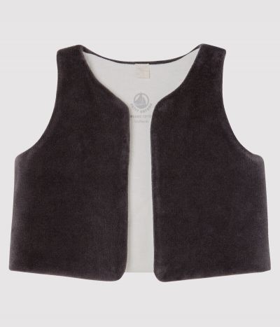 Gilet sans manches en velours bébé fille