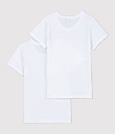Lot de 2 tee-shirts manches courtes blancs petite fille en coton