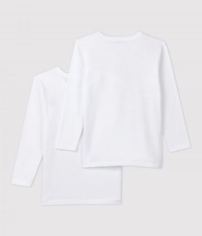 Lots de 2 tee-shirts manches longues blancs petit garçon