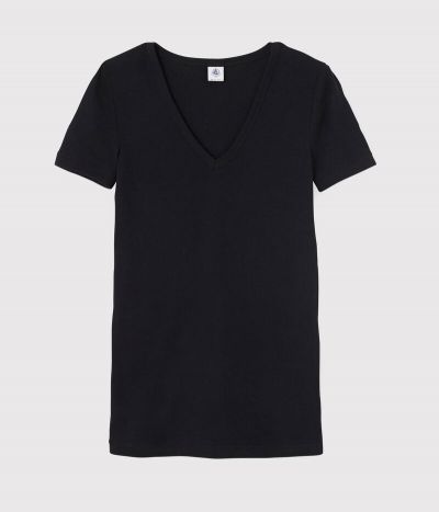 T-shirt col V iconique en coton Femme