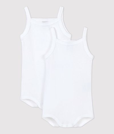 Lot de 2 bodies à bretelles bébé fille