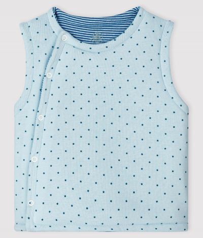 Gilet bleu sans manches réversible bébé garçon