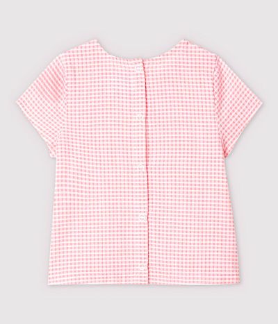 Blouse manches courtes en popeline bébé fille
