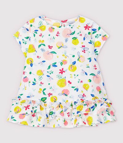 Blouse manches courtes en popeline bébé fille