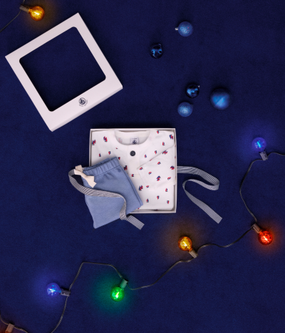 Coffret ensemble salopette en molleton et tee-shirt en coton bébé