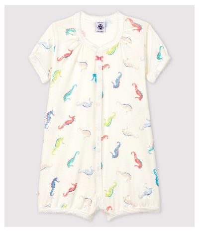 Combicourt hippocampe bébé fille en coton