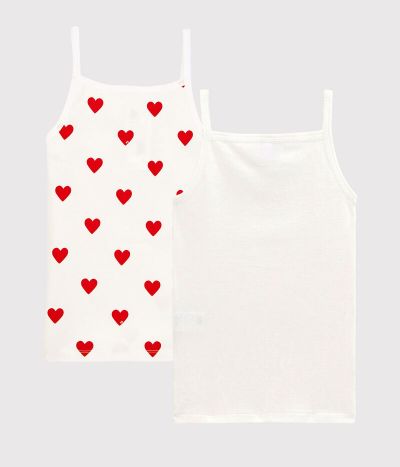 Lot de 2 chemises à bretelles petite fille en coton biologique