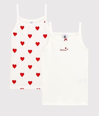 Lot de 2 chemises à bretelles petite fille en coton biologique