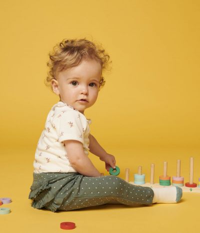 Legging imprimée en coton bébé fille