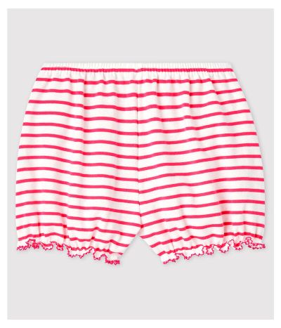 Culotte bloomer rayée en coton bébé fille.