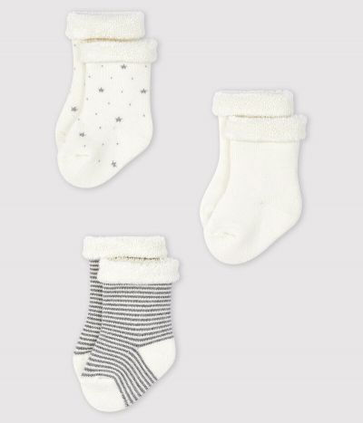 Trio de chaussettes bébé en tricot