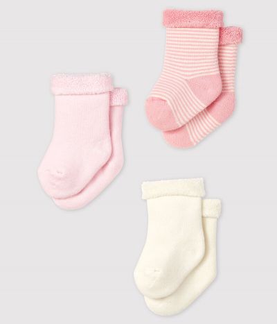 Trio de chaussettes bébé en tricot