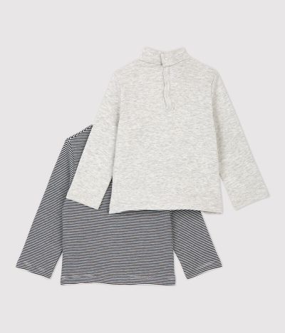 Lot de 2 sous pull en coton bébé.
