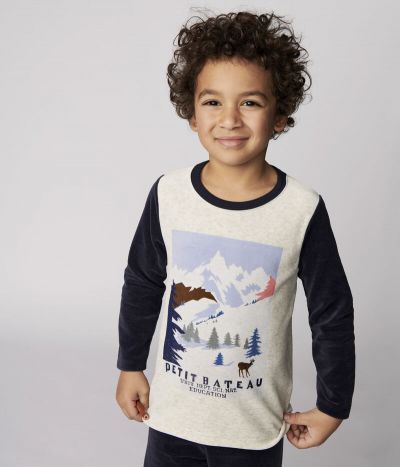 Pyjama motif montagne petit garçon en velours