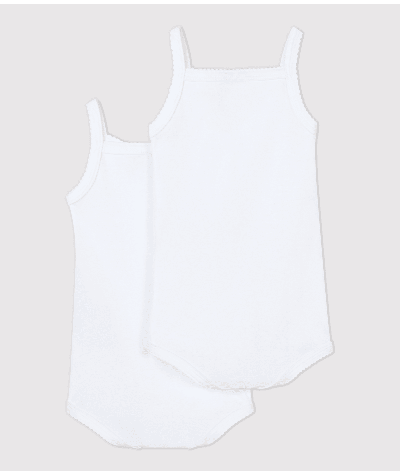 Lot de 2 bodies à bretelles bébé fille