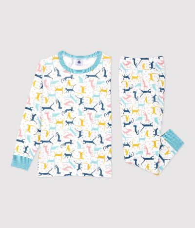 Pyjama imprimé chats petite fille/petit garçon en coton et lyocell