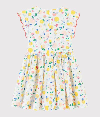 Robe manches courtes en popeline enfant fille
