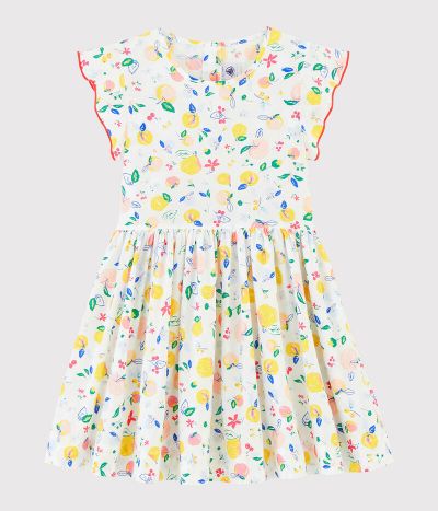 Robe manches courtes en popeline enfant fille