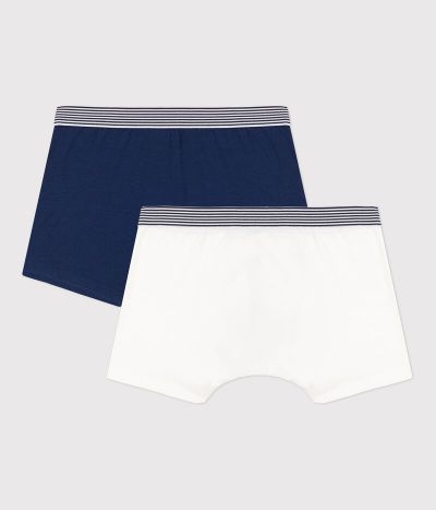 Lot de 2 boxers garçon en coton biologique et élasthanne