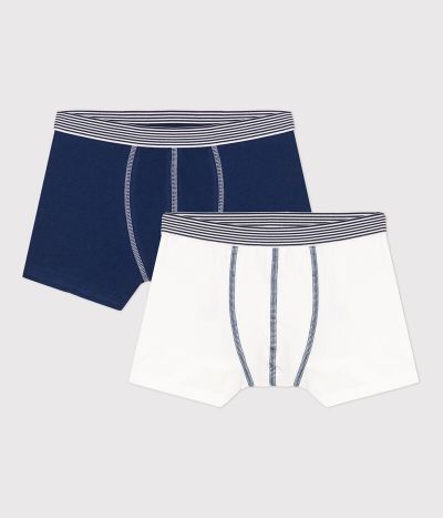 Lot de 2 boxers garçon en coton biologique et élasthanne