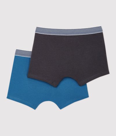 Lot de 2 boxers garçon en coton biologique et élasthanne