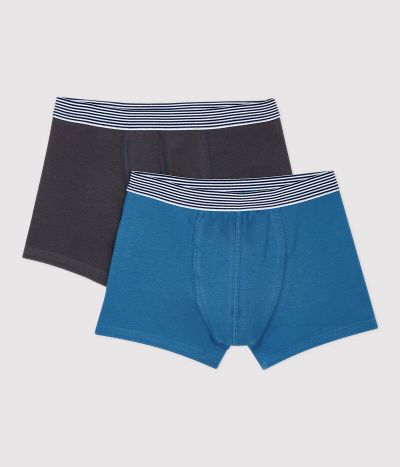 Lot de 2 boxers garçon en coton biologique et élasthanne