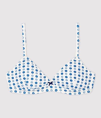 Soutien-gorge paddé imprimé fleur graphique fille en coton biologique et élasthanne