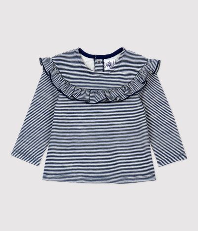 Blouse en laine et coton bébé.