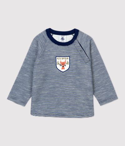 Tee-shirt en laine et coton bébé.