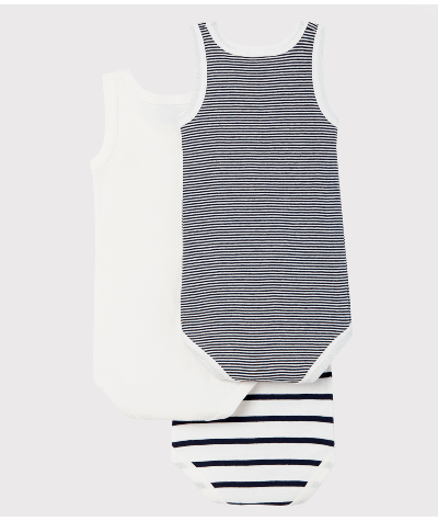 Lot de 3 bodies sans manches bébé