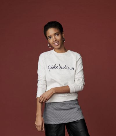 Sweatshirt en molleton brodé Femme