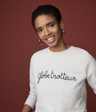 Sweatshirt en molleton brodé Femme