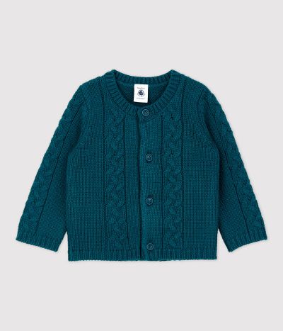 Cardigan en laine et coton bébé.